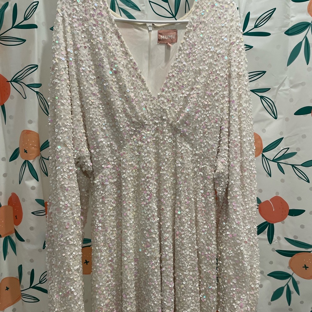 Show Me Your MuMu Ivory Sequin Dress